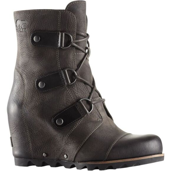 Sorel Joan of Arctic II Wedge Boots Size 9.5 Black Booties Elevated Grunge - Picture 1 of 9